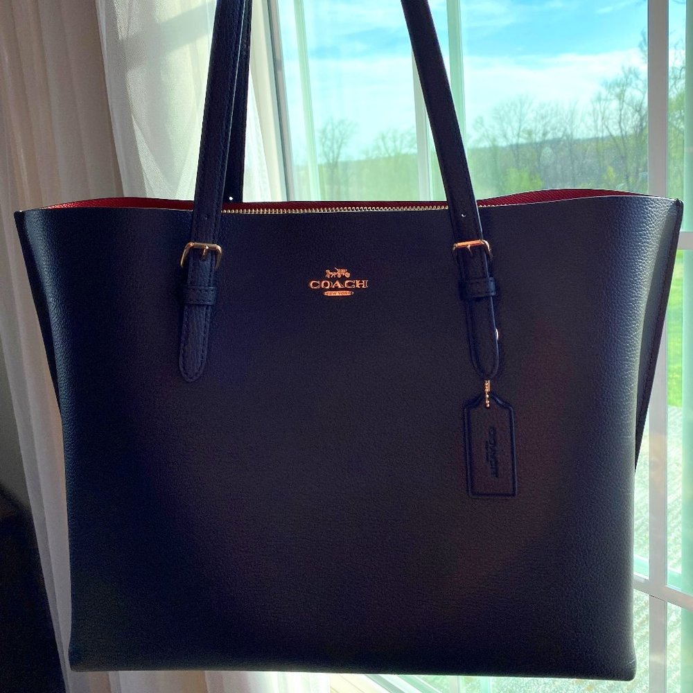 Coach Mollie Tote in Black/Red - NWOT